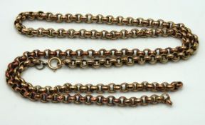 A 9ct gold belcher chain, a/f, 500mm long, 7.5g