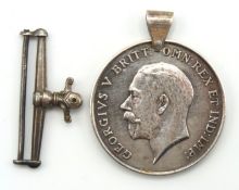 A silver WW1 medal awarded to 3039 Pte. F. Cuthber