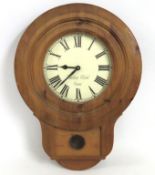A pine antique style wall clock with quartz moveme