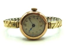 A 9ct gold cased ladies wristwatch, case diameter