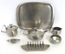 A stainless steel Old Hall seven piece breakfast s