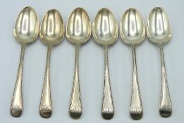 A set of six 1799 George III London silver teaspoo