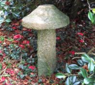 A granite mushroom, base 640mm as can be seen x top 460mm diameter - overall 835mm tall, no public v