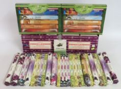 A selection of boxed fragrant Joss incense sticks,