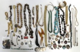 A quantity of costume jewellery items, some with f