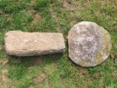 A granite mushroom, 550mm top x 460mm at widest top, no public viewing on this lot - fixed off site