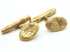 A pair of late Victorian 15ct gold cufflinks with