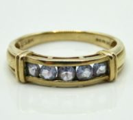 A 9ct gold ring set with tanzanite, 2.4g, size P/Q