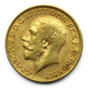 A 1914 George V full gold sovereign coin