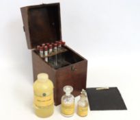 An oak cased B.D.H Cartlon Products of Poole barium sulphate soil testing kit, 225mm x 170mm x 185mm