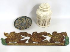 An antique Moroccan fruit dish 318mm diameter, an