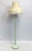 A later painted standard lamp with shade, 1900mm o