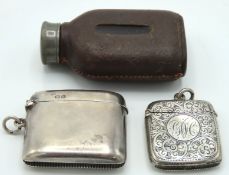 A 1918 Birmingham silver vesta of plain form by I.