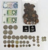 A quantity of mixed coinage including a Scottish £