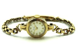 A ladies 9ct gold Girard Perregaux wristwatch with