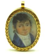 A George III yellow metal mounted watercolour port