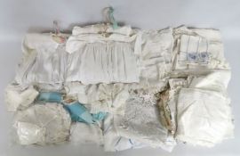 A quantity of various linen including embroidery &