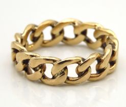 A Victorian link ring, tests electronically as 18ct gold, 5.6g, size P