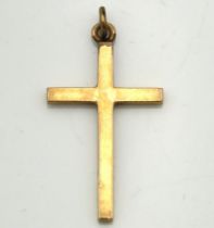A 9ct gold cross, 28mm drop, 1.8g