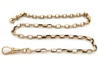 A Victorian 9ct gold belcher link Albert chain, 430mm long, 12.9g