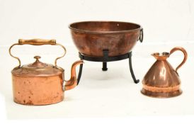 Three items of Victorian copper