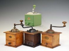 Four vintage coffee grinders