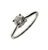 Diamond solitaire platinum ring