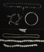 Collection of silver jewellery and costume jewellery