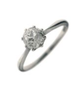 Diamond single stone ring