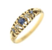 Early 20th century sapphire and diamond 18ct gold ring