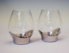 Georg Jensen - Pair of modern stainless steel tealight holders