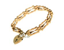 9ct gold gate link bracelet