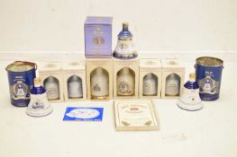 Collection of nine Arthur Bell & Sons Bell's Old Scotch whisky in commemorative royal decanters