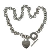 Tiffany-style silver T-bar necklace