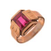 Yellow metal gem set dress ring