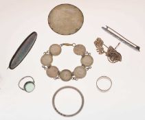 Assorted silver jewellery, etc