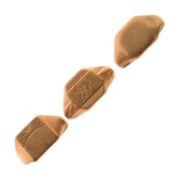 Three 9ct gold signet rings