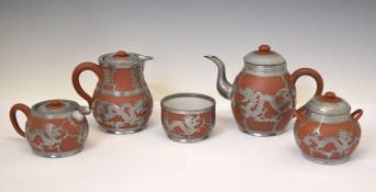 Chinese Yixing red stoneware service - 'Hsin Ho Cheng Whieaiwei'