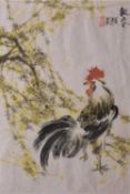 Chinese ink and watercolour study of a cockerel