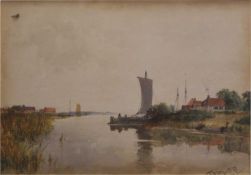 Thomas Bush Hardy (1882-1897) - Watercolour - 'Near Lincoln'