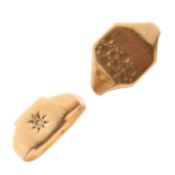 Two 9ct gold signet rings