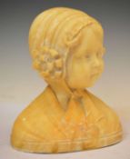 Rudolf Kuchler (1867-1954) - Alabaster bust of a young girl