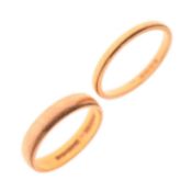 Two 22ct gold wedding bands