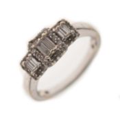 Fancy cut diamond cluster ring