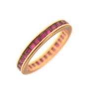 18ct gold and ruby full eternity ring