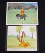 Winnie the Pooh - Two Walt Disney serigraph cels