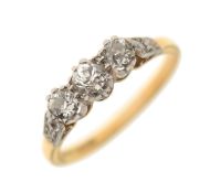 Three stone diamond ring