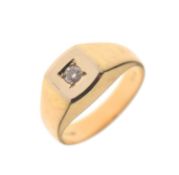 18ct gold diamond set signet ring