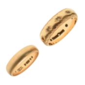 Two 9ct gold wedding bands