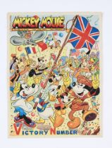 Mickey Mouse 'VE Day' Victory Number (June 2, 1945). Two small corner pieces missing from back cover